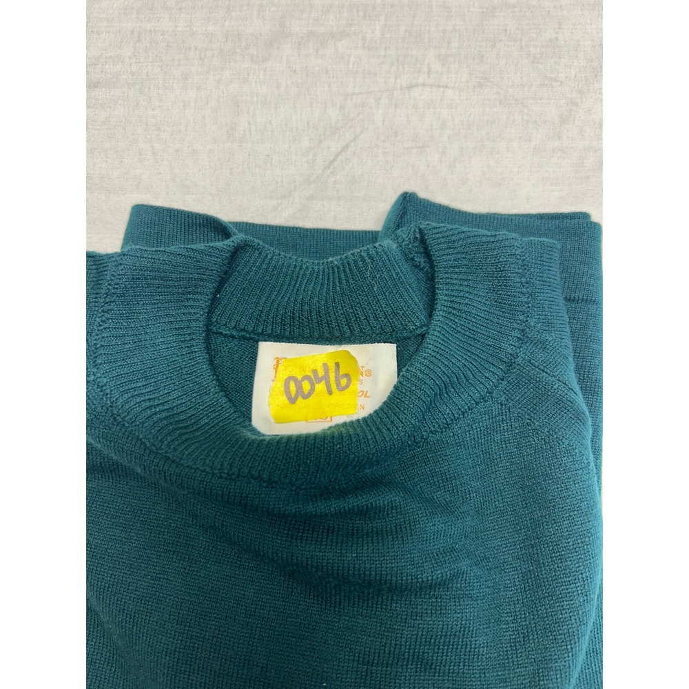 Vintage Pendleton 100% Virgin Wool Crewneck Sweater Teal Green size 40 - Picture 7 of 7